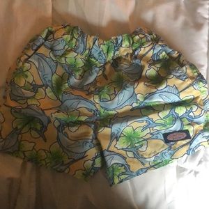Toddler boys Vineyard Vines swim trunks.